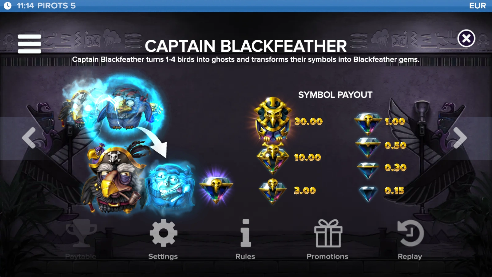 Pirots 5 captain blackfeather