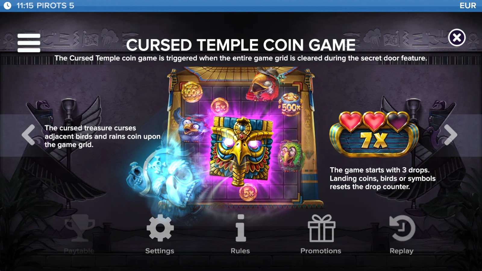 Pirots 5 cursed tample